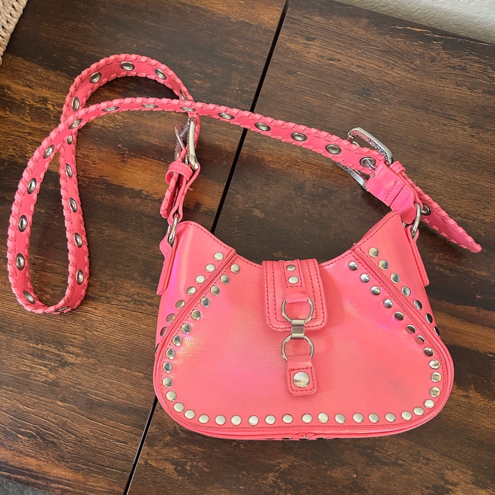 Urban Outfitters Devon Pink Studded Shoulder Bag - Picture 5 of 11